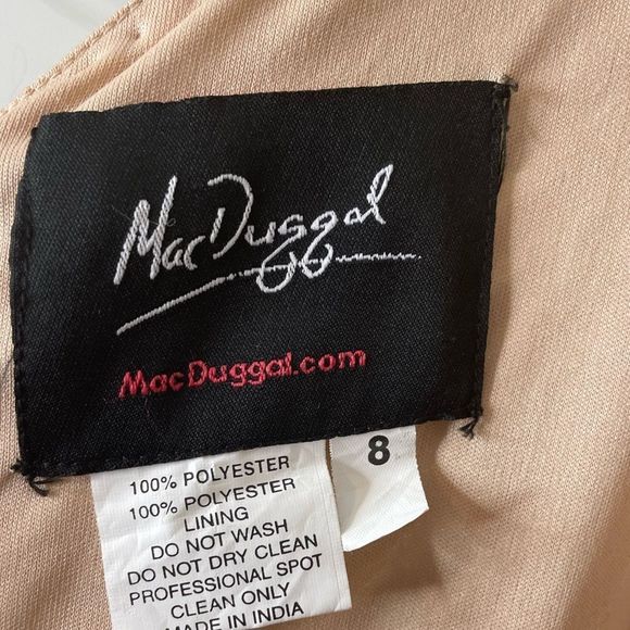 Mac Duggal Gold Spaghetti Strap Gown Size 8 - Picture 7 of 10